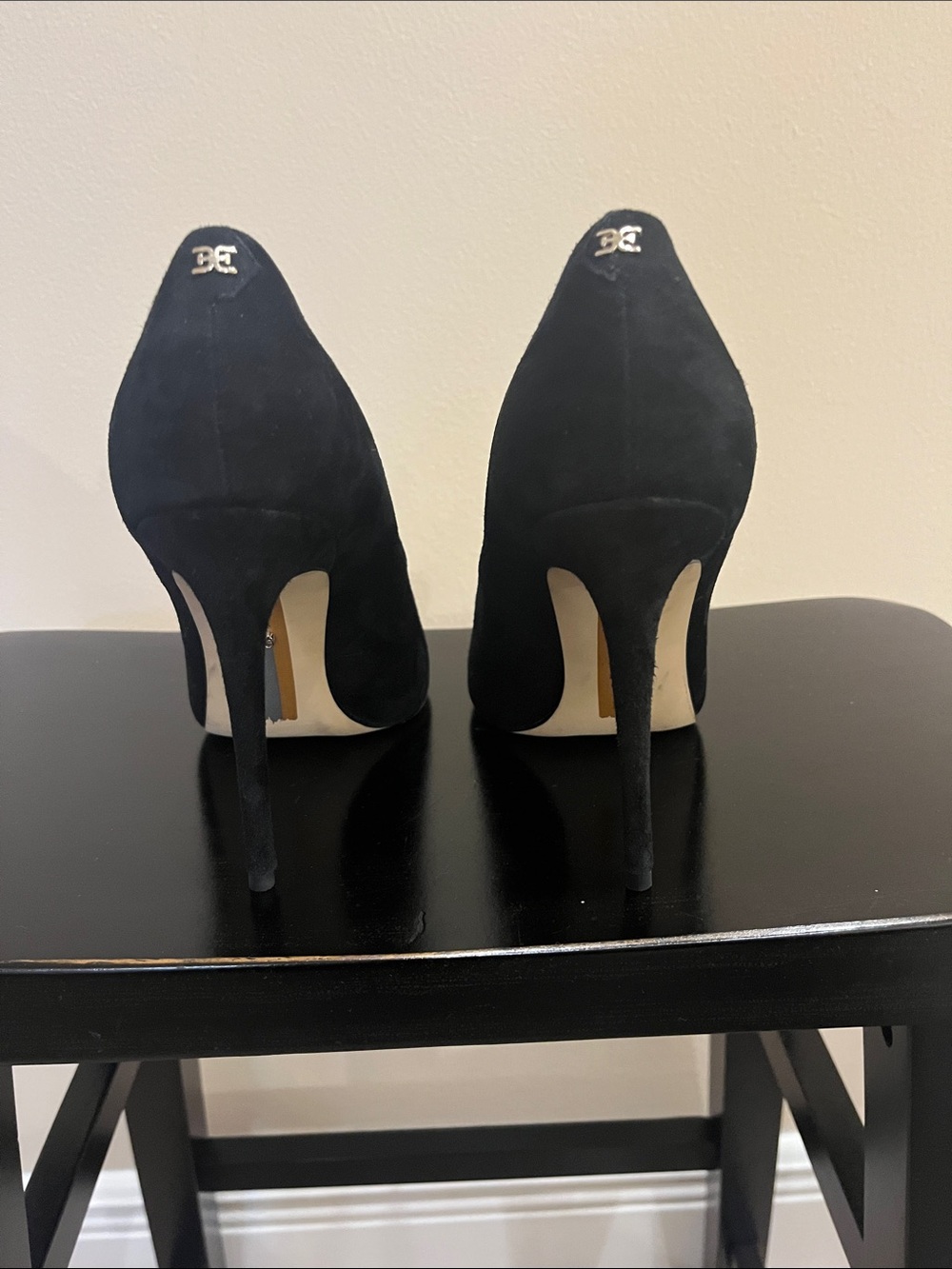 Sam Edelman Danna Classic Black Suede Pointed-Toe Stiletto Pumps - Picture 4 of 12